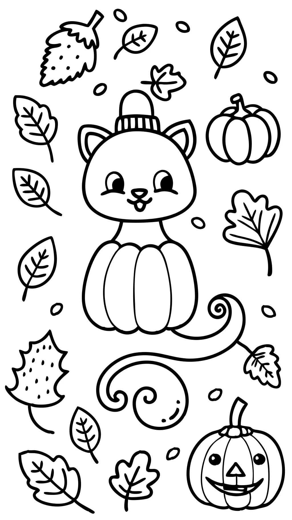 fall color pages for kids printable